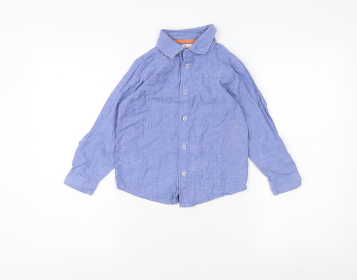 Ladybird Girls Blue Button-Up Shirt 4-5 Years Chambray