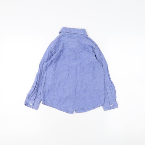Ladybird Girls Blue Button-Up Shirt 4-5 Years Chambray
