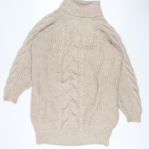 River Island Women's Beige Cable-Knit Pullover L