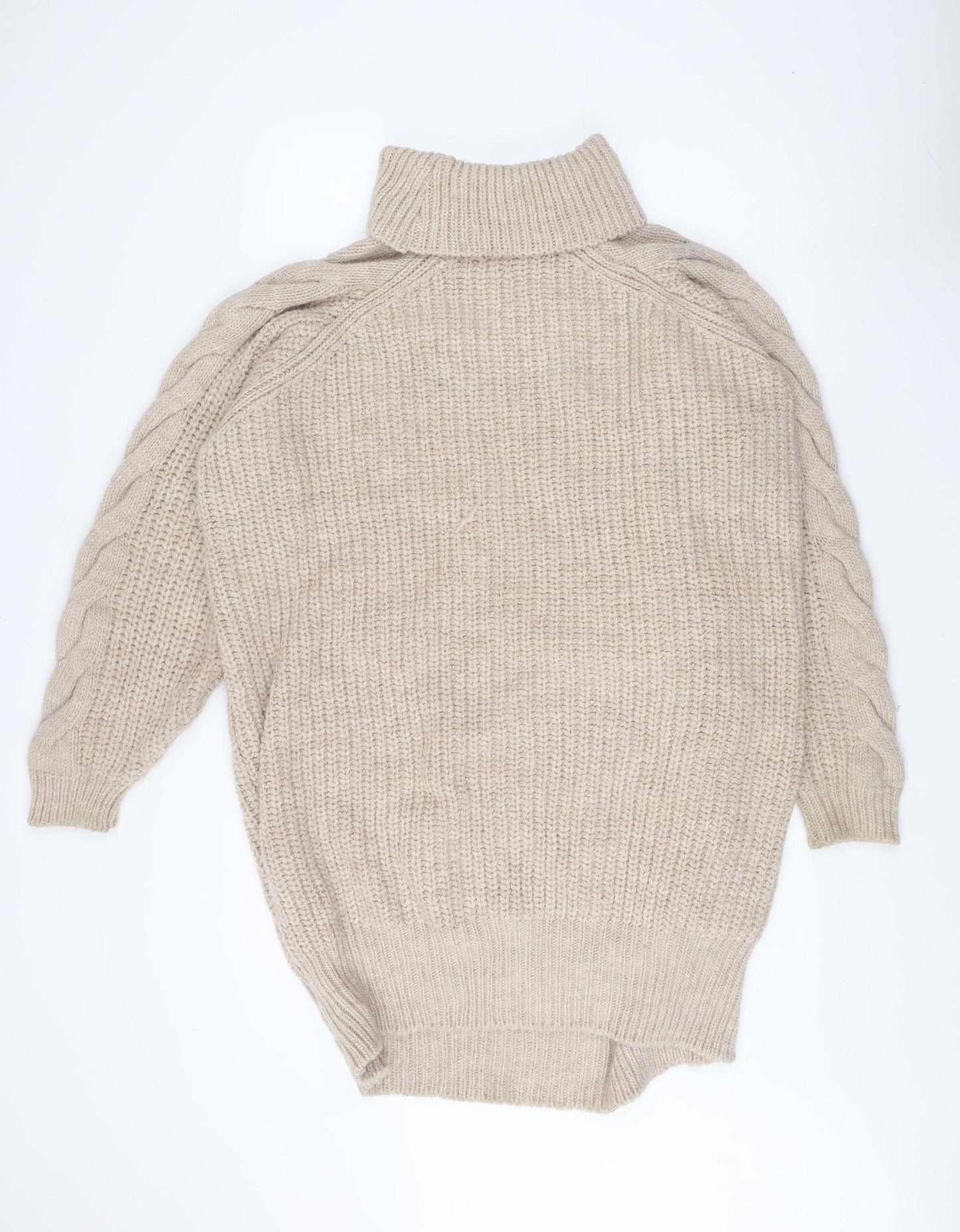 River Island Women's Beige Cable-Knit Pullover L