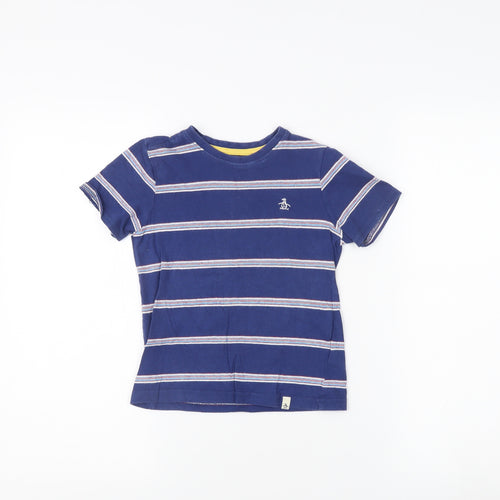 Penguin Boys Blue Striped T-Shirt, 5-6 Years, Cotton