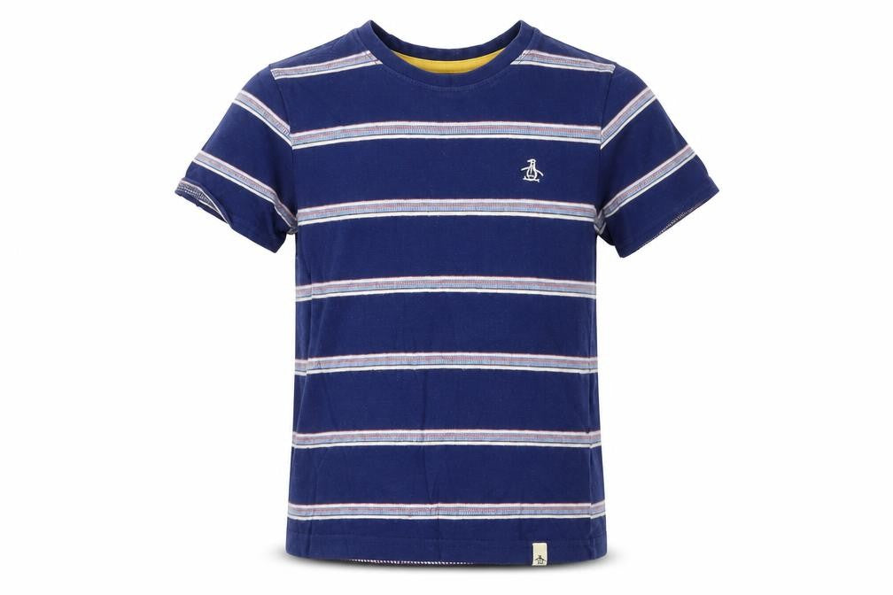 Penguin Boys Blue Striped T-Shirt, 5-6 Years, Cotton
