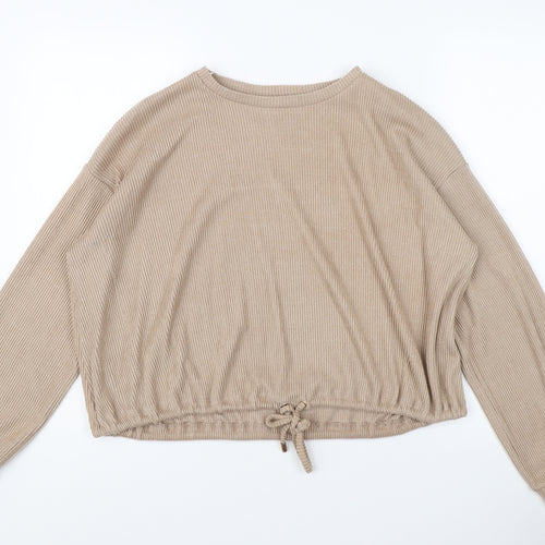 Jeff & Co Women's Beige Pullover Sweatshirt 10-12