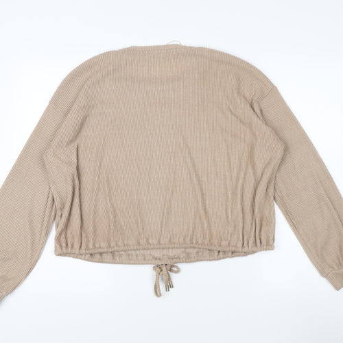 Jeff & Co Women's Beige Pullover Sweatshirt 10-12