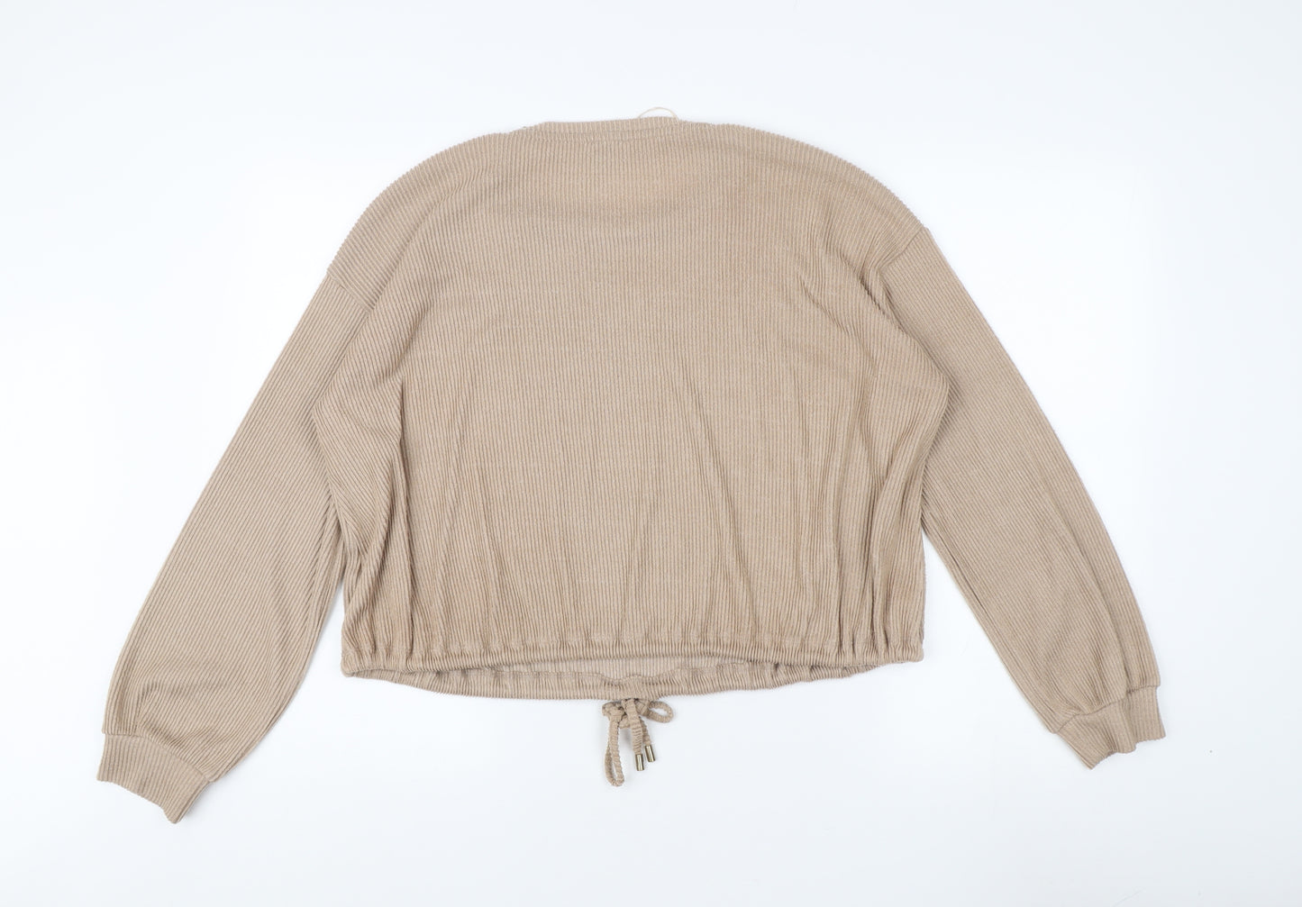 Jeff & Co Women's Beige Pullover Sweatshirt 10-12