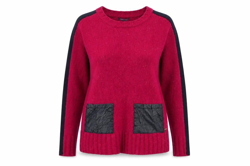 Front view of Tommy Hilfiger Women's Pink Pullover S - Wool Blend Classic