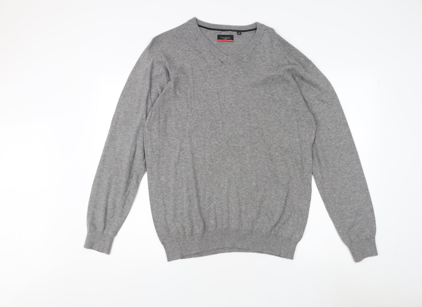 Pierre Cardin Grey V-Neck Pullover Mens Jumper XL