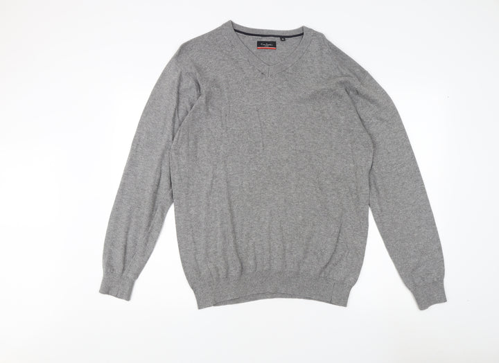 Pierre Cardin Grey V-Neck Pullover Mens Jumper XL