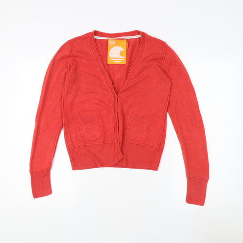 SoulCal Women’s Red V-Neck Cardigan Size 12