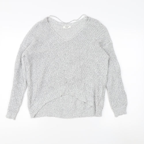 Jacqueline de Yong Women's Grey V-Neck Jumper XS