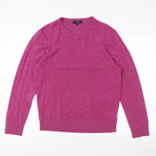 Thomas Nash Men's Pink V-Neck Pullover Jumper, Size S