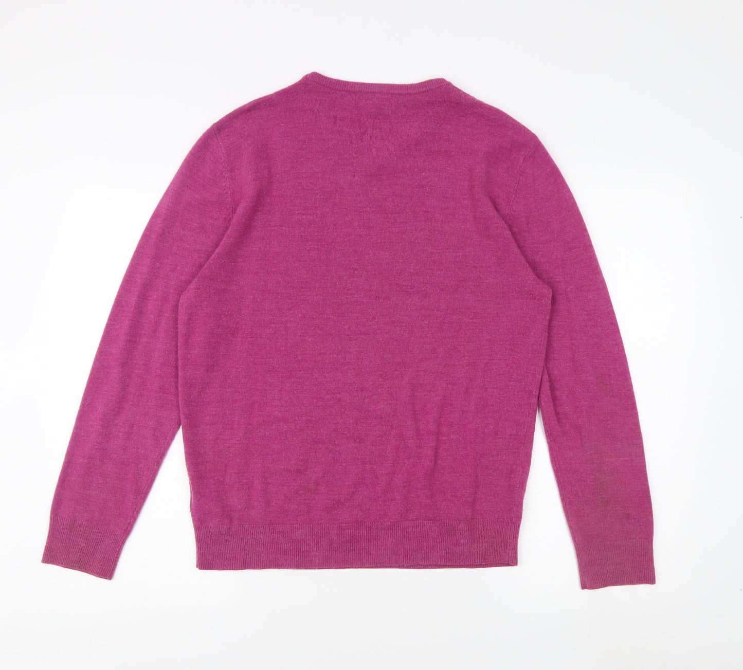 Thomas Nash Men's Pink V-Neck Pullover Jumper, Size S
