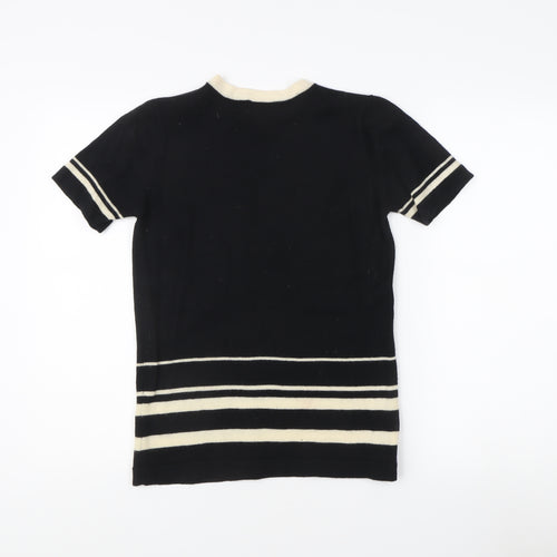 Alexon Women's Black Striped Petite T-Shirt S