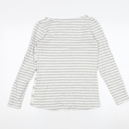 Joules Women's Grey Striped Long Sleeve T-Shirt