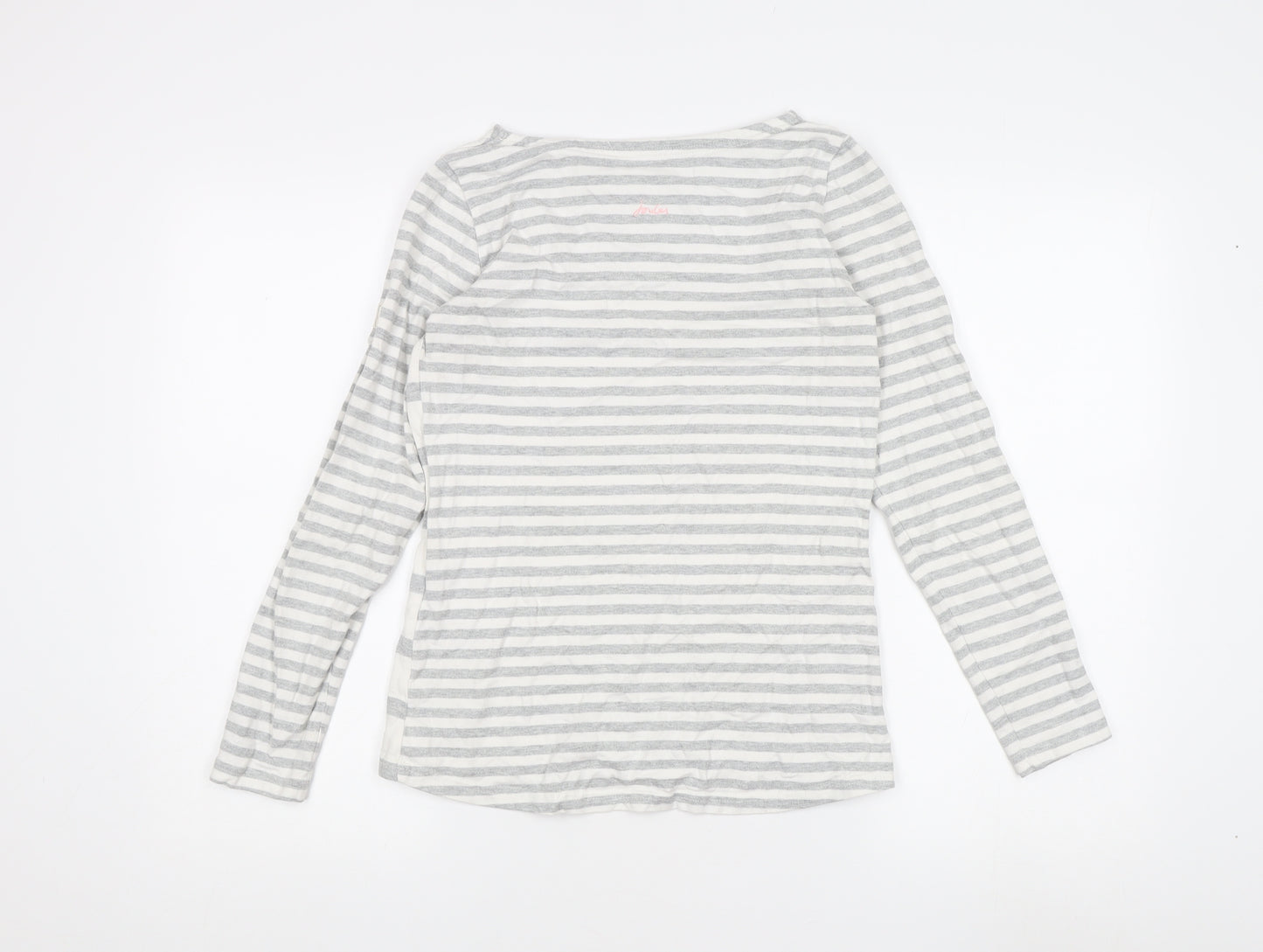 Joules Women's Grey Striped Long Sleeve T-Shirt