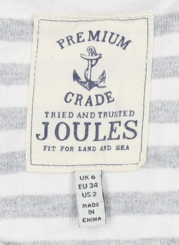 Joules Women's Grey Striped Long Sleeve T-Shirt