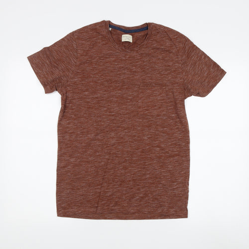 Selected Homme Men's Brown Crew Neck T-Shirt, M