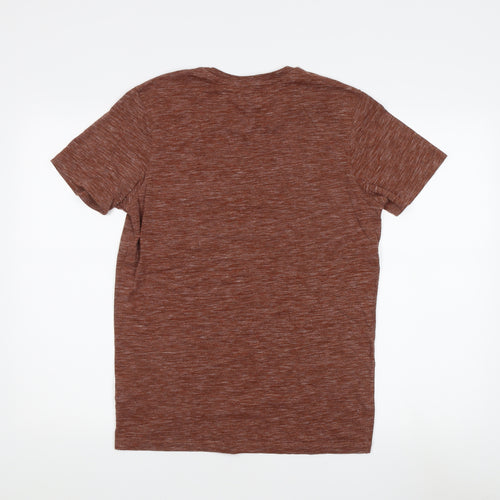 Selected Homme Men's Brown Crew Neck T-Shirt, M