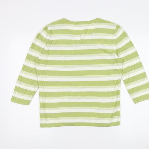 Eastex Women's Green Striped Pullover Jumper Size 12