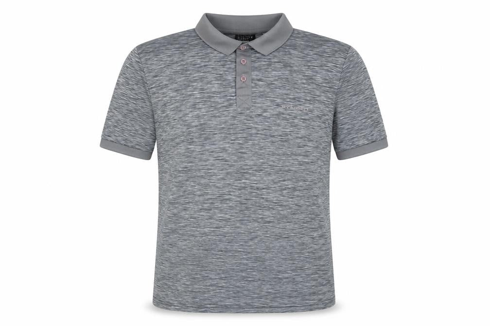 Front view of McKenzie Men's Grey Polo Shirt, size L, Short Sleeve