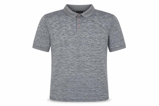Front view of McKenzie Men's Grey Polo Shirt, size L, Short Sleeve