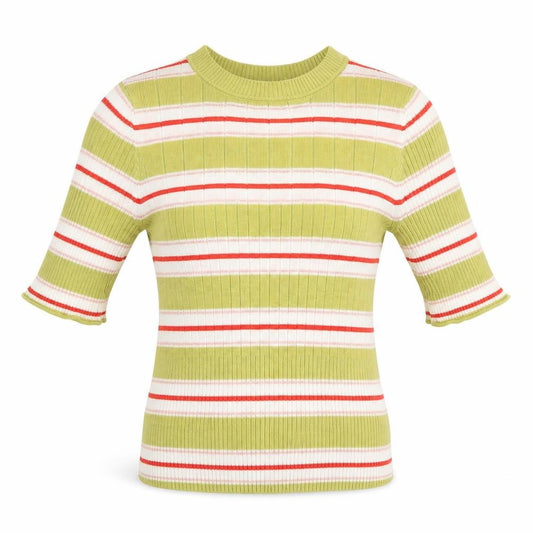 Front view of Next Women's Striped Jersey Top, size 8, - Multicoloured