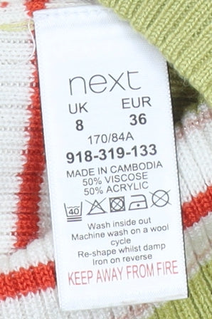 Next Women's Striped Jersey Top, Size 8 - Multicoloured