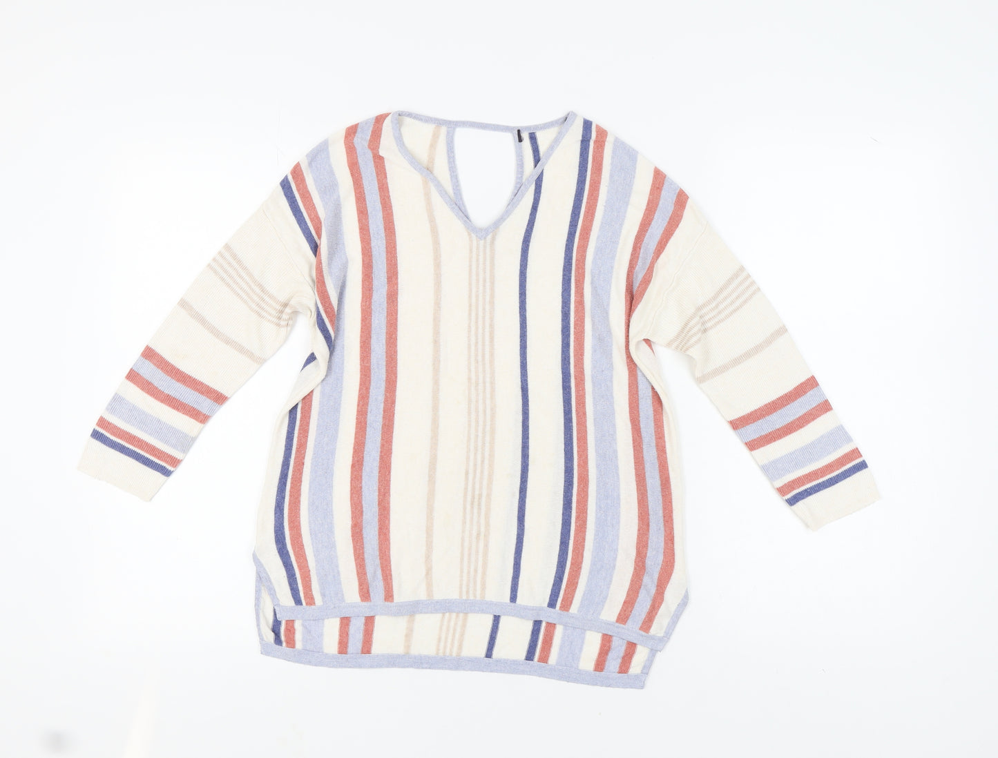 Marks and Spencer Women's Multicoloured Striped Jumper Size 10