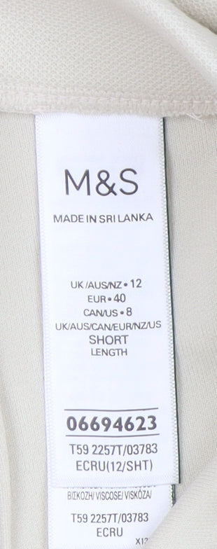 Marks and Spencer Women's Ivory Trousers Size 12