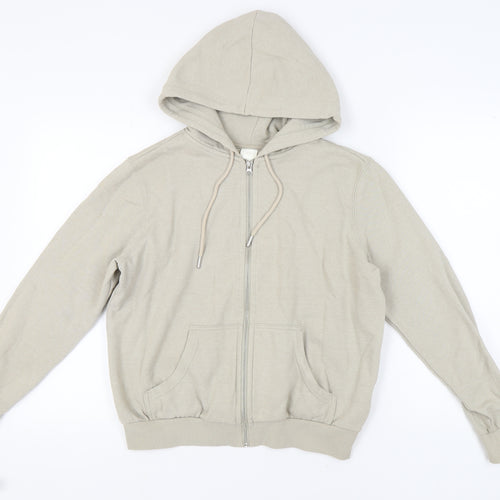 H&M Beige Unisex Full Zip Hoodie, Size M