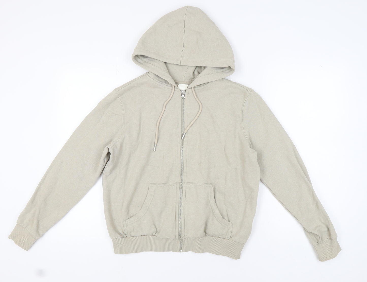 H&M Beige Unisex Full Zip Hoodie, Size M