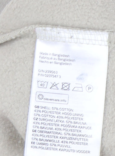H&M Beige Unisex Full Zip Hoodie, Size M