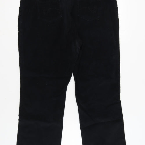 One Up Golf Women's Black Corduroy Trousers, Size 18