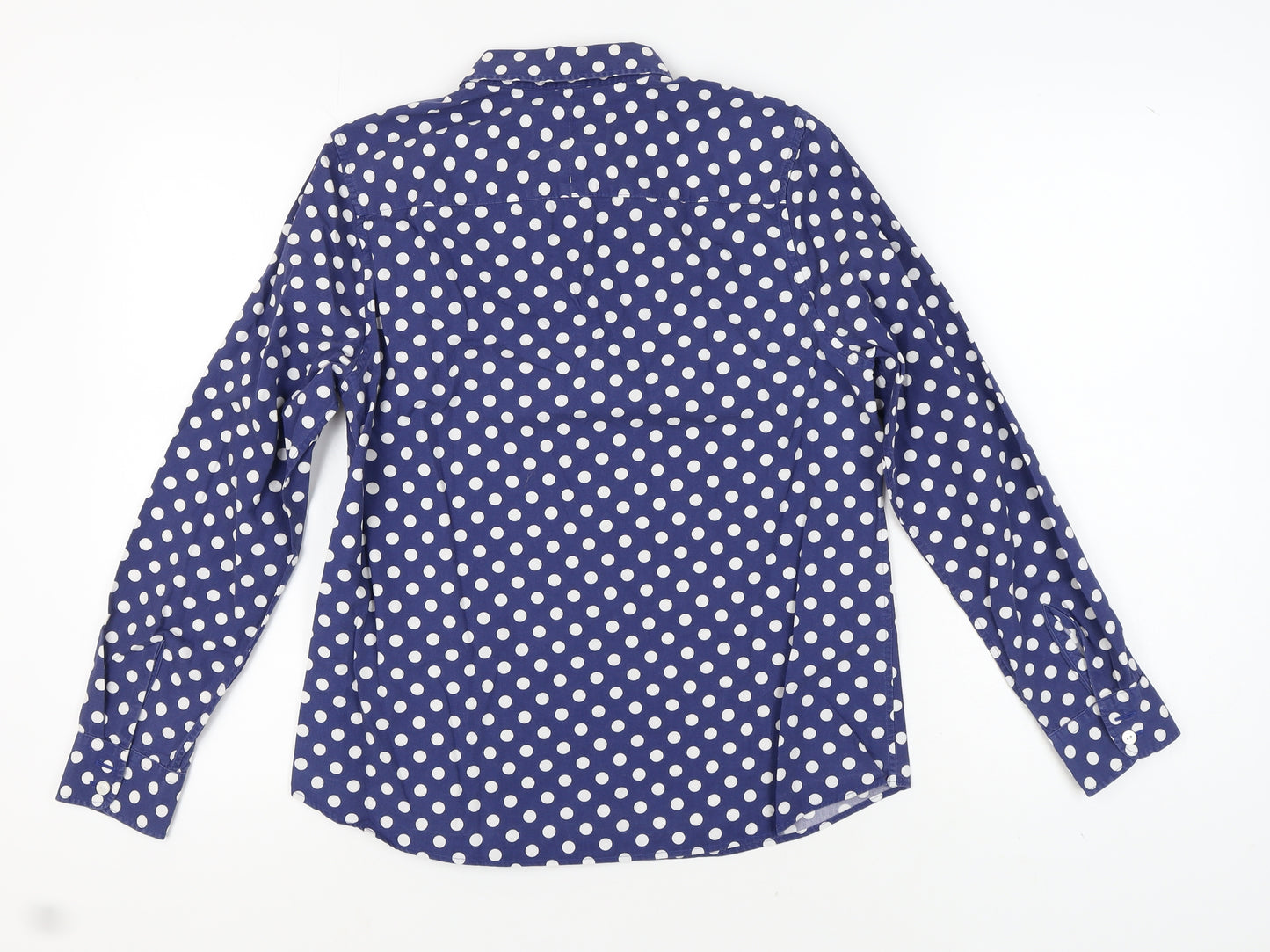Charles Tyrwhitt Women's Blue Polka Dot Button-Up Shirt 12