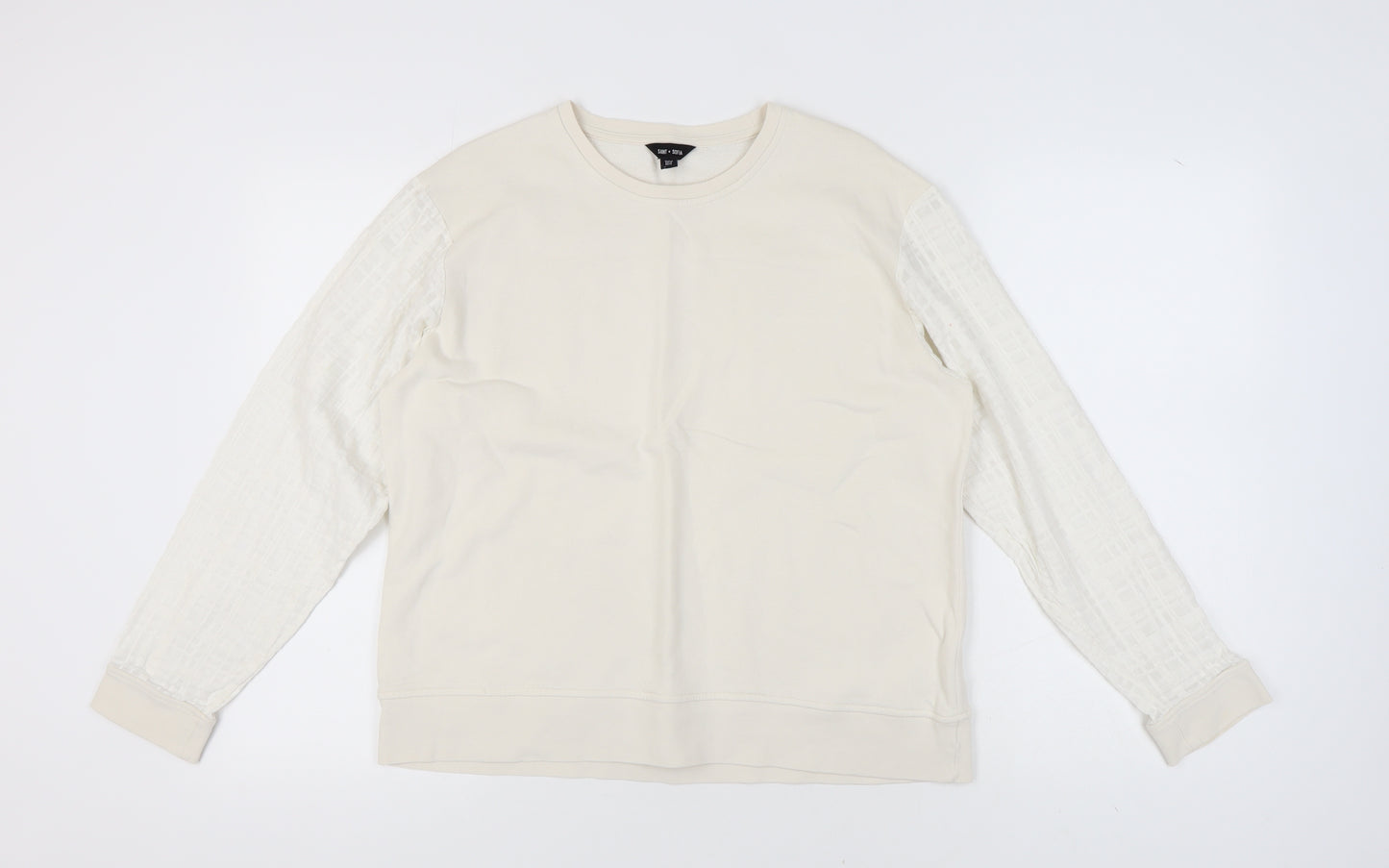 Saint + Sofia Women's Ivory Pullover Sweatshirt UK 16