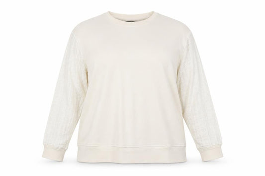 Front view of Saint + Sofia Women's Ivory Pullover Sweatshirt UK 16