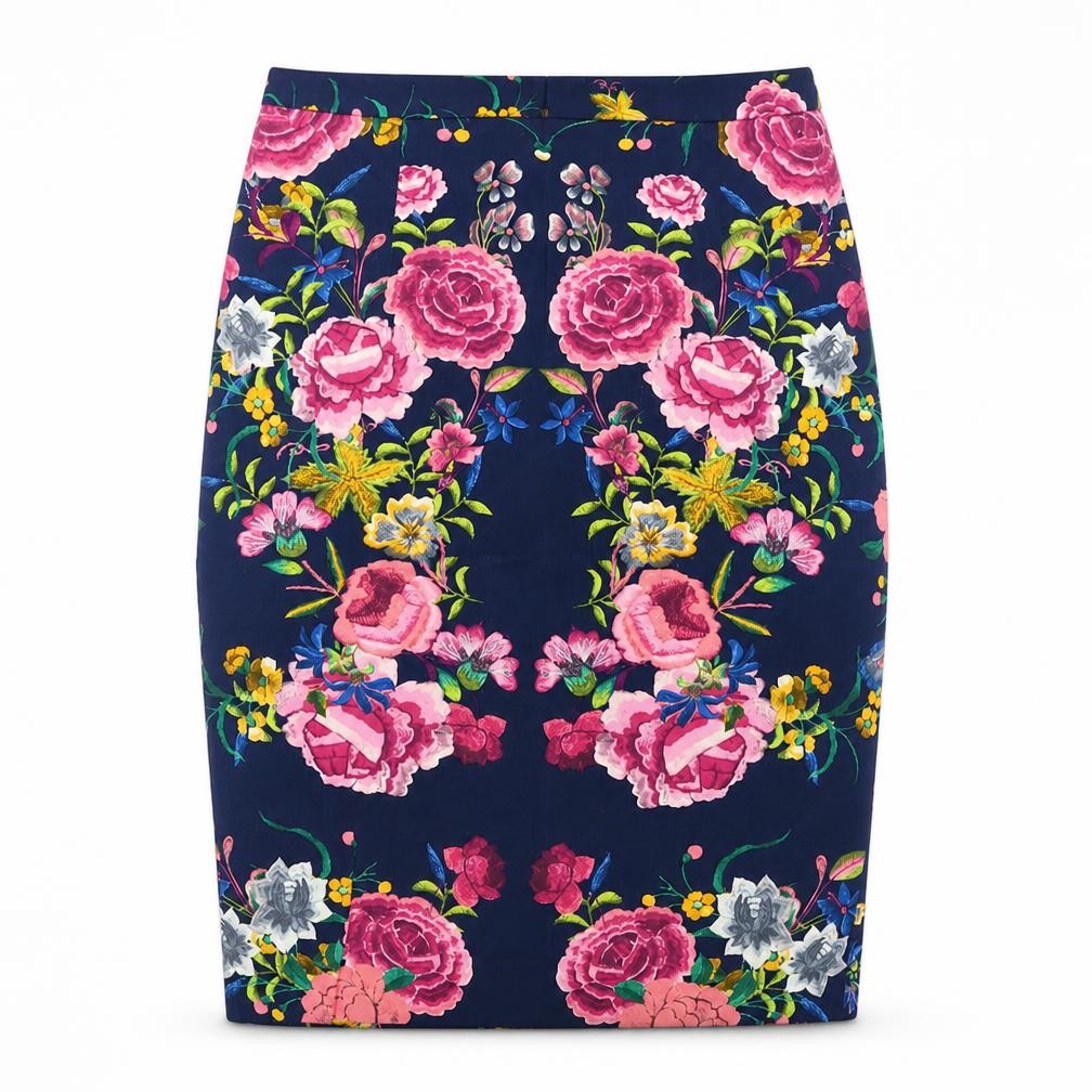 Front view of Zara Basic Women's Multicoloured Floral Skirt, S