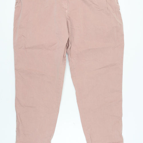 Marks and Spencer Women's Pink Chino Trousers Size 20