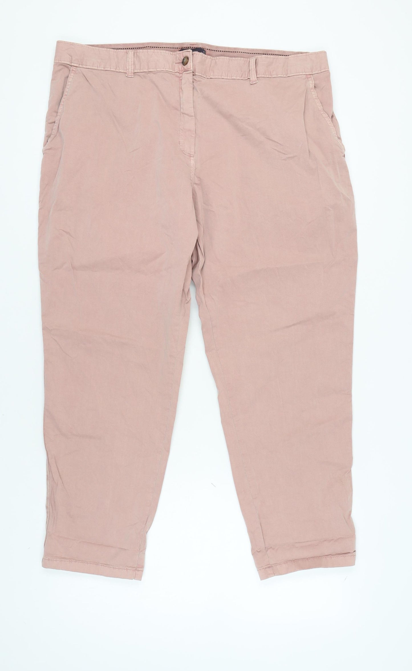 Marks and Spencer Women's Pink Chino Trousers Size 20