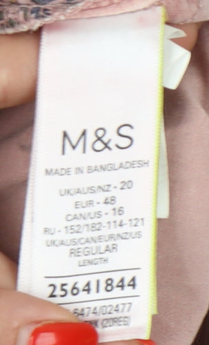 Marks and Spencer Women's Pink Chino Trousers Size 20
