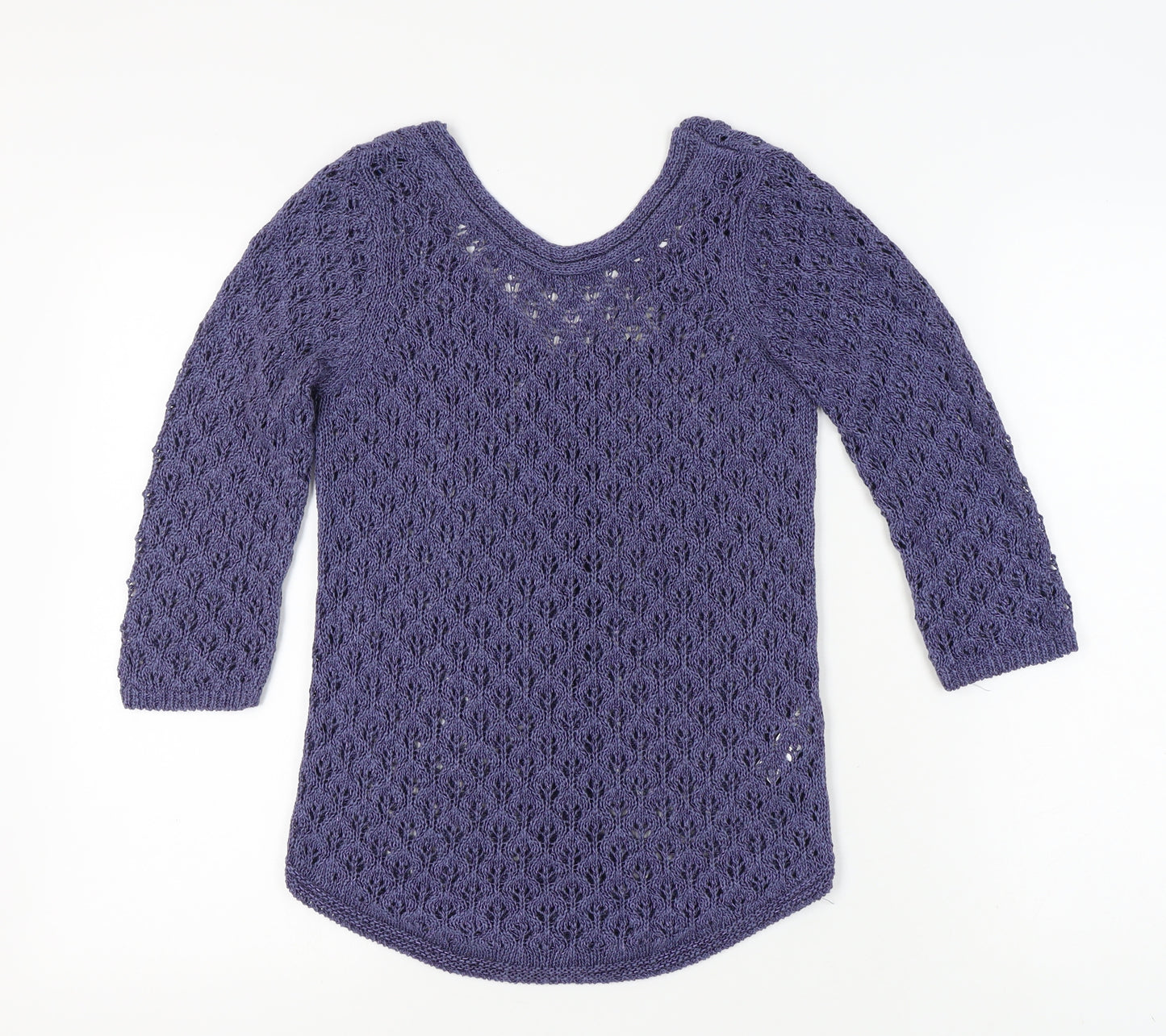 Monsoon Women's Purple V-Neck 3/4 Sleeve Jumper