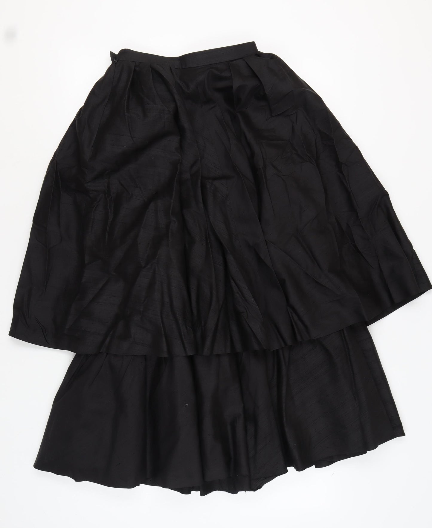 Jaeger Women's Black Silk A-Line Midi Skirt Size 8