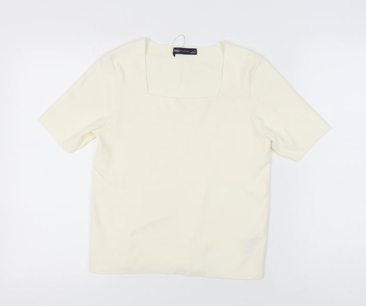 Marks and Spencer Women’s Ivory Jumper Square Neck