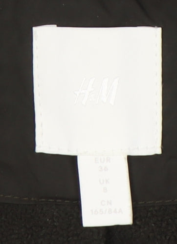H&M Women’s Black Puffer Jacket Size 8 Hooded Winter