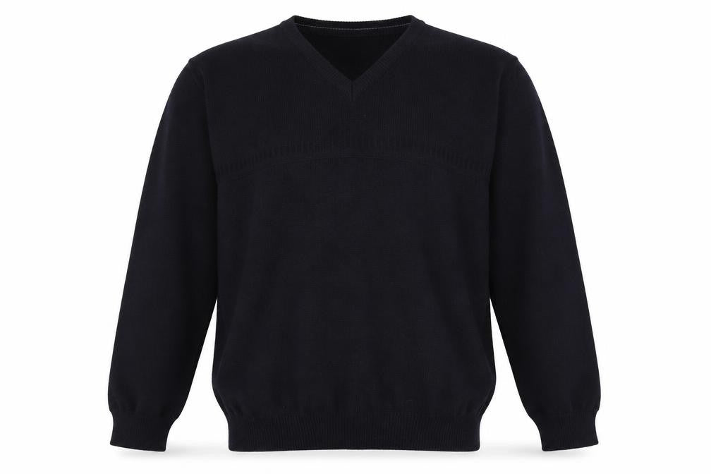 Front view of Marks & Spencer Men's Navy V-Neck jumper L