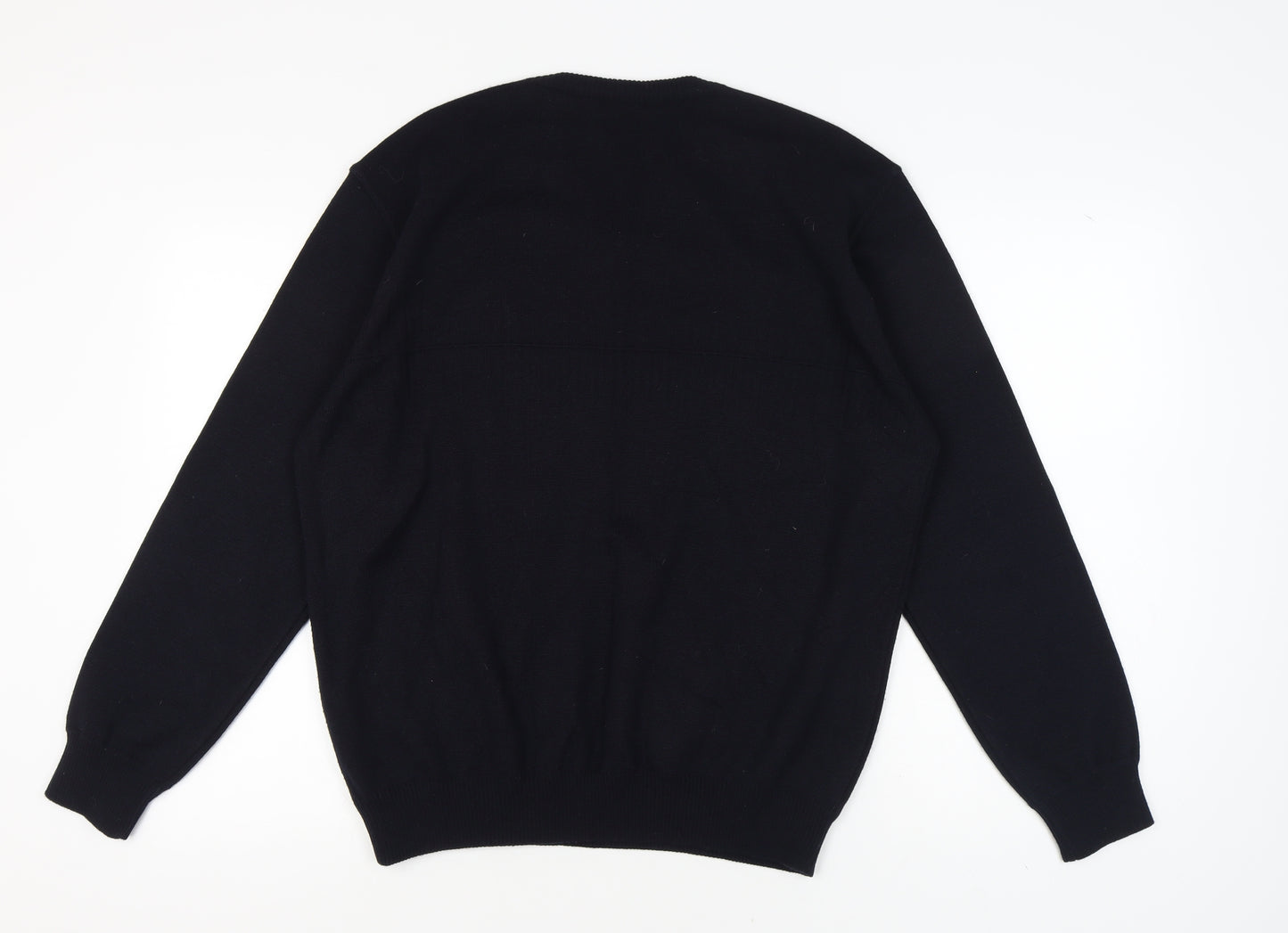 Marks and Spencer Men's Navy V-Neck Pullover Jumper L