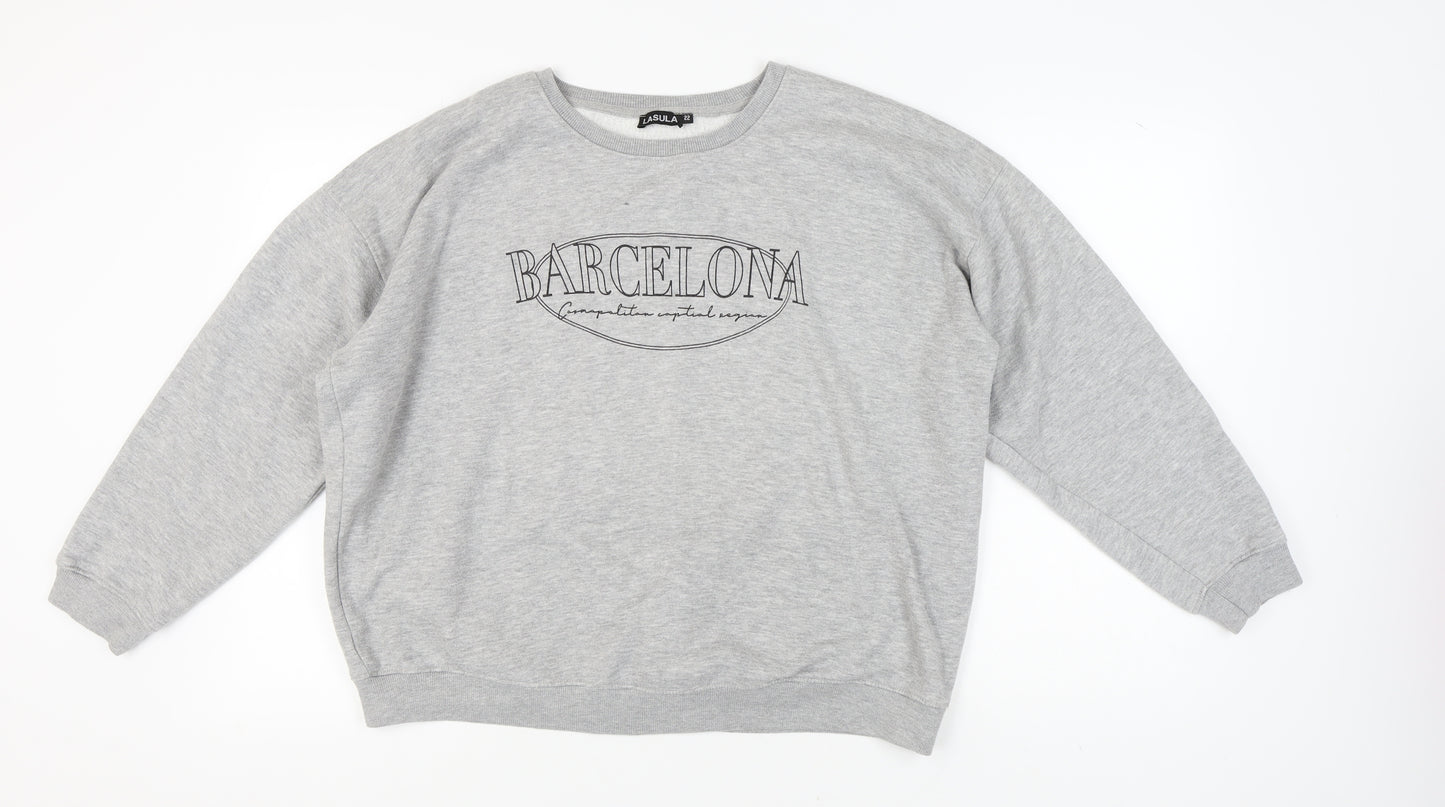 Lasula Women's Grey Pullover Sweatshirt Size 22