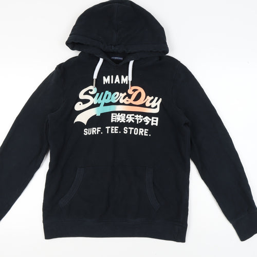 Superdry Unisex Black Pullover Hoodie L Casual