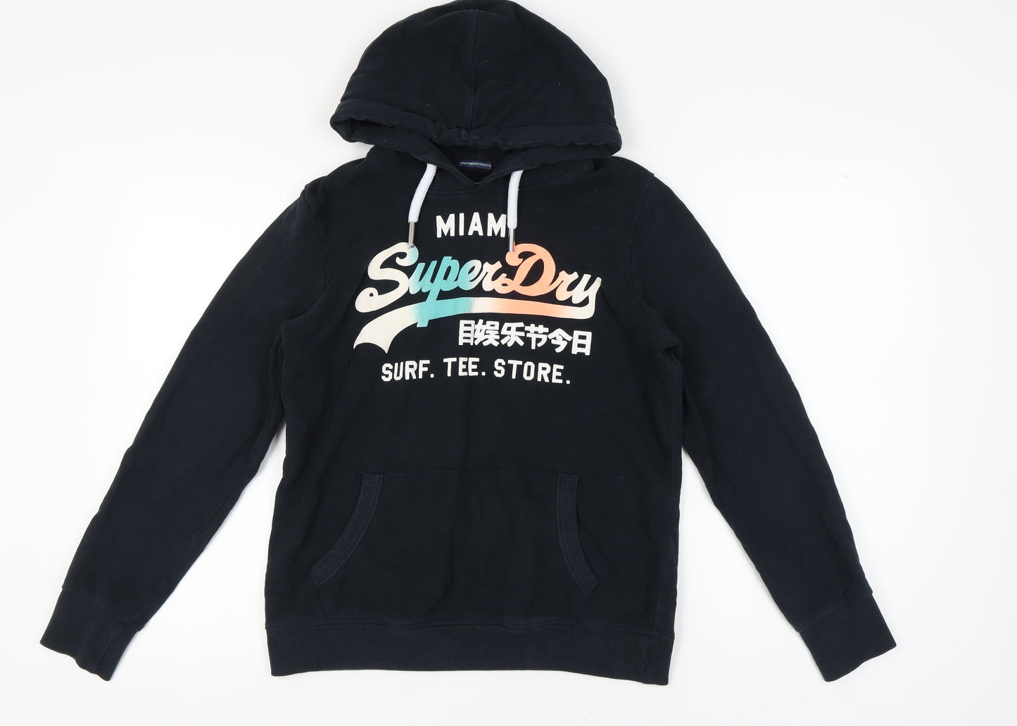 Superdry Unisex Black Pullover Hoodie L Casual