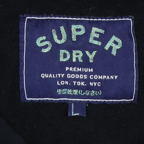 Superdry Unisex Black Pullover Hoodie L Casual